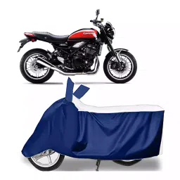 Auto Pearl Bike Cover for Kawasaki Z900 RS Cafe Racer BS6 (White & Blue)-image-27