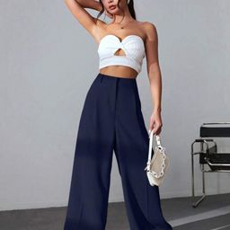 Next One Women Smart High-Rise Easy Wash Baggy Fit Parallel Trousers-picture-25