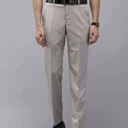 Park Avenue Men Mid-Rise Textured Smart Trousers-image-98