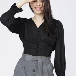 Tokyo Talkies Black Victorian Shirt Style Top-picture-37