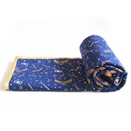 SilverLinen Official Warner Bros Wizarding World Harry Potter 100% Cotton 3 Layer Reversible Single Blanket Dohar - Blue-picture-27