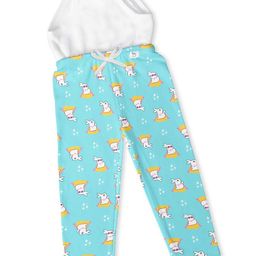 SuperBottoms Rabit Printed Pajama With Stitched In Padded Underwear  -Blue-picture-27