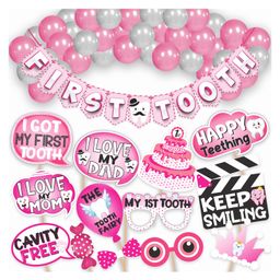 Wobbox First Tooth Decoration Items, I Got My First Tooth Decoration Items, First Tooth Celebration Pink Pack Of-34-6