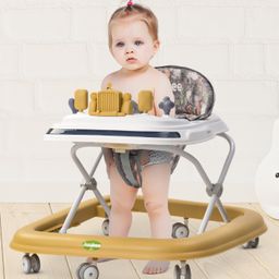 Baybee Clafy Baby Walker for Kids, Folding Walker with 3 Height Adjustable, Cushion Seat, Removable Tray, Activity Kids Walker with Musical Toy Bar  (Yellow)-23