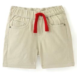 Babyhug Twill Woven Solid Shorts -  Beige-image-30