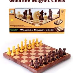 YAMAMA Magnetic Games Woodlike Magnet Chess Board Game With Folding Chess Board Premium Quality Staunton Chess Pieces And Storage Box For Kids And Adults - Multicolor-18