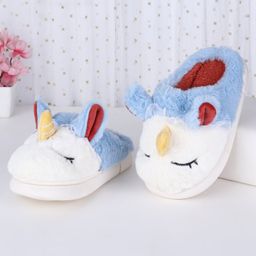 Oh! Pair Slip On  Winter Shoes with Unicorn Applique - Blue & White-picture-15