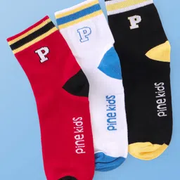 Pine Kids Cotton Knit Ankle Length  Design Socks - Pack of 3 ( Color May Vary )-picture-31