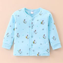 TANGO Fleece Full Sleeves Duck Printed Vest - Sky Blue-image-41