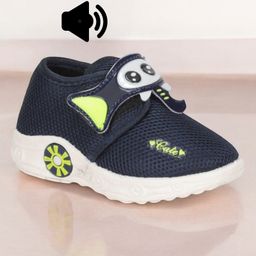 Lil Lollipop Elephant Applique Slip On Musical Shoes - Navy Blue-image-57
