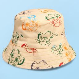 Babyoye Disney Cotton Woven Summer Cap With Lion King Print Beige - Diameter 18 cm-image-57