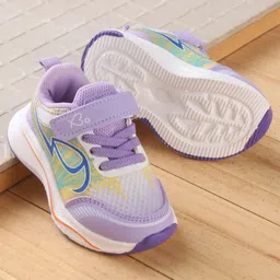 Babyoye Velcro Closure Sneaker with Design - Purple-picture-21
