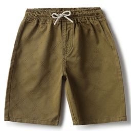 Tales & Stories Cotton Knit Thread Work Embroidered Shorts - Olive Green-picture-11