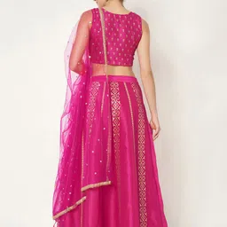 studio rasa Printed Block Print Ready to Wear Lehenga & Blouse With Dupatta image 4
