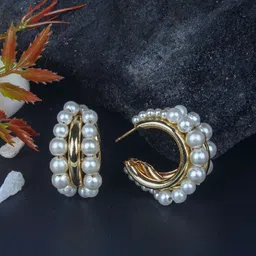 KPOP Gold-Plated Contemporary Beaded Drop Earrings-33