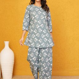 ETC Floral Printed Tunic & Palazzos Co-Ord Set-picture-18