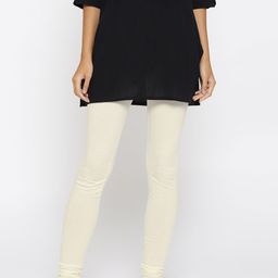 AURELIA Women Off-White Solid Churidhar-image-45