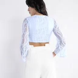 Stylecast X Hersheinbox Flared Sleeves Lace Crop Top image 4