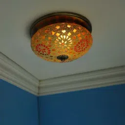 Fos Lighting Tilak Mosaic Brass Ceiling Light - Set of 1-image-95