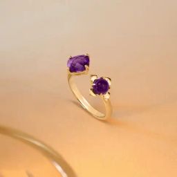 Mia by Tanishq Mystic Mirage 14k Amethyst Finger Ring-image-19