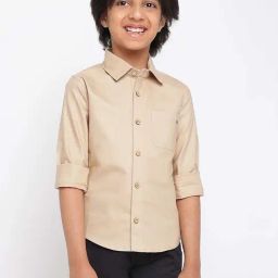 Tales & Stories Kids Beige Cotton Regular Fit Full Sleeves Shirt-image-69