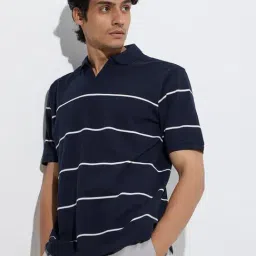 WES Casuals by Westside Navy Relaxed-Fit Cotton-Blend Polo T-Shirt-picture-12