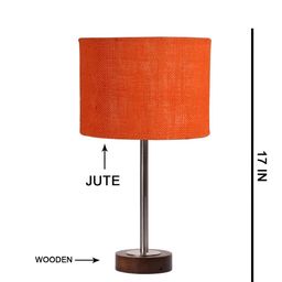 Aura Orange & Brown Textured Metal Cylinder Shaped Table Lamp-30