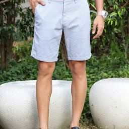 Thomas Scott Light Blue Slim Fit Shorts-image-61