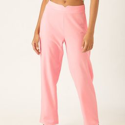 DressBerry Women Pink Solid Trousers-image-75