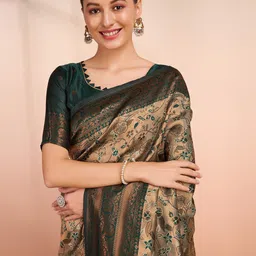 DIVASTRI Woven Design Zari Pure Silk Banarasi Saree-52