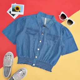 Pantaloons Junior Blue Cotton Regular Fit Top-picture-25