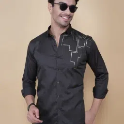 ALMATY Edward Black Cotton Solid Shirt-picture-10