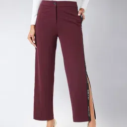 Miss Chase Maroon Mid Rise Pants-image-75
