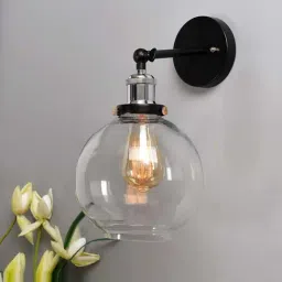 Homesake Black Edison Industrial Glass Globe Wall Lamp - Set of 1-image-88