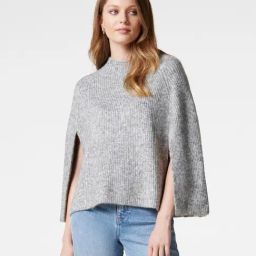 Forever New Martha Grey Marle Textured Poncho-image-18