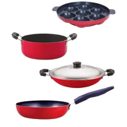 Nirlon Red Aluminium Kitchen Accessories for Cooking pots and pan Combo - Set of 4-16