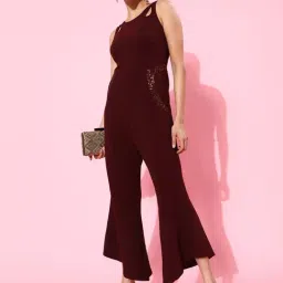 Miss Chase Wine Embellished Jumpsuit-image-42