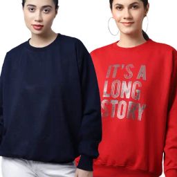 Vimal Jonney Navy & Red Printed Fleece Pullover - Pack of 2-image-44