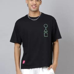 Free Authority Black Squid Game Printed Oversize T-Shirt-image-27