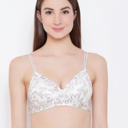 Clovia White Printed Full Coverage Bra-image-57