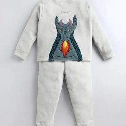 Cherry Crumble By Nitt Hyman Kids White & Green Embroidered Full Sleeves T-Shirt Set-image-50