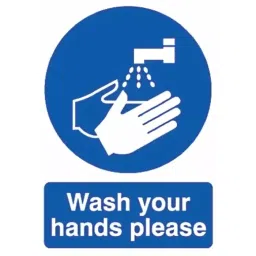 RS PRO PP Mandatory Wash Hands Sign With English Text Model No 7631692-image-2