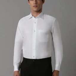 Louis Philippe White Cotton Regular Fit Texture Shirt-picture-12
