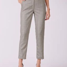 Fablestreet Beige Straight Fit Mid Rise Trousers-image-41