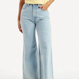 Levi's Women's High Rise Ribcage Bell Light Blue Jeans-image-52