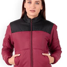 Brazo Women Colourblocked Lightweight Crop Padded Jacket-58