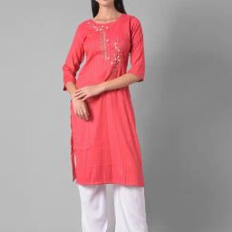 Dollar Missy Red Embellished Straight Kurta-image-68