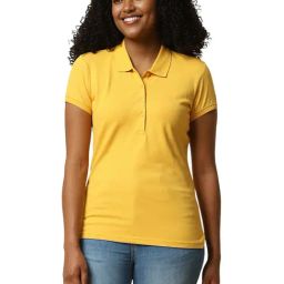 Allen Solly Yellow Regular fit Solid T-shirts-image-20