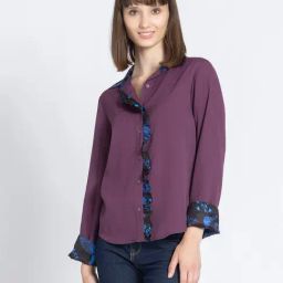 SHAYE Purple Printed Casual Shirt-picture-24