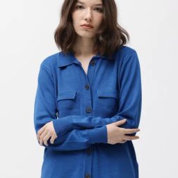 RAREISM Blue Viscose Solid Long Sleeves Sweater-picture-0